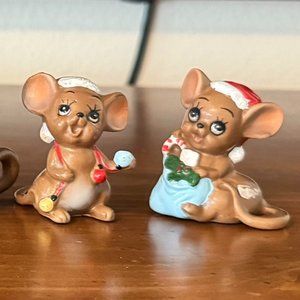Two Josef Originals Teensy Ceramic Vintage Mice